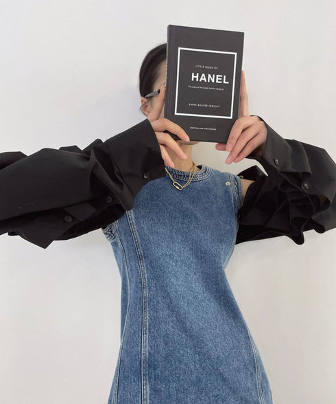 Detachable Sleeve Denim Mini Dress